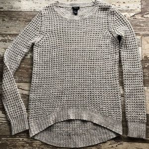 grey crochet sweater